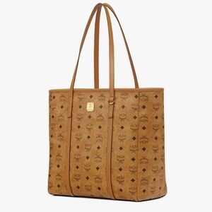 MCM Toni Top-Zip Shopper in Visetos-Cognac